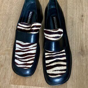 Kenneth Cole Reaction Pony Hair Animal Print Square Toe Loafers